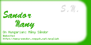 sandor many business card